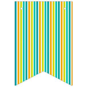 Pastel Rainbow Colorful Stars Black Starry Night Bunting Flags