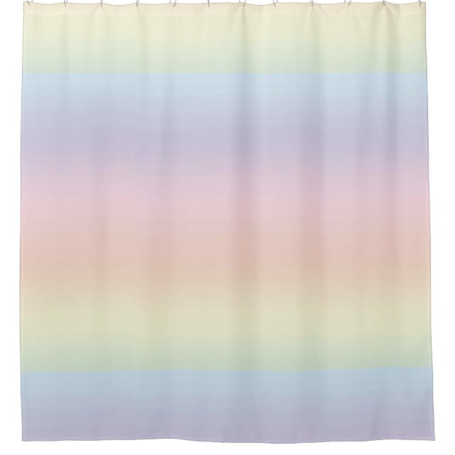 Pastel Rainbow Colour Stripe Pattern Shower (Front)