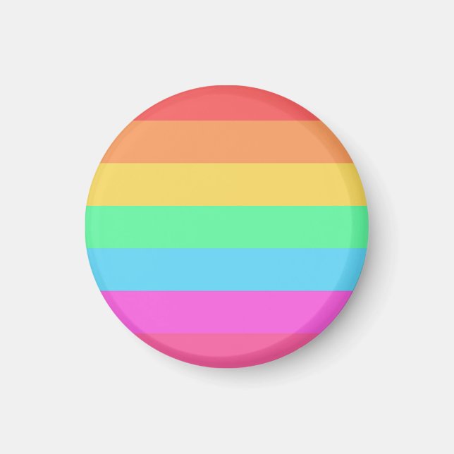 Pastel Rainbow Colour Stripes Design  Magnet (Front)