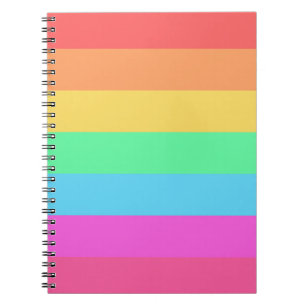 Pastel Rainbow Colour Stripes Design Notebook