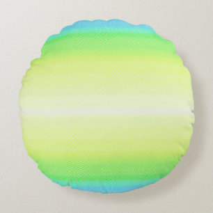 Pastel Rainbow Colourful Abstract Gradient Ombre   Round Pillow