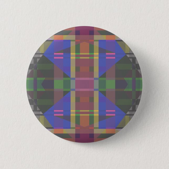 Pastel Rainbow Colourful Geometric 2 Inch Round Button (Front)