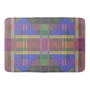 Pastel Rainbow Colourful Geometric Bath Mat