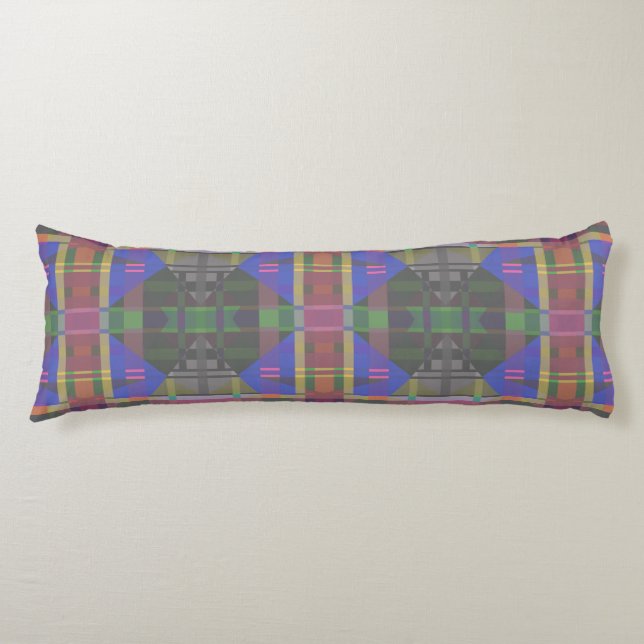 Pastel Rainbow Colourful Geometric Body Pillow (Front)