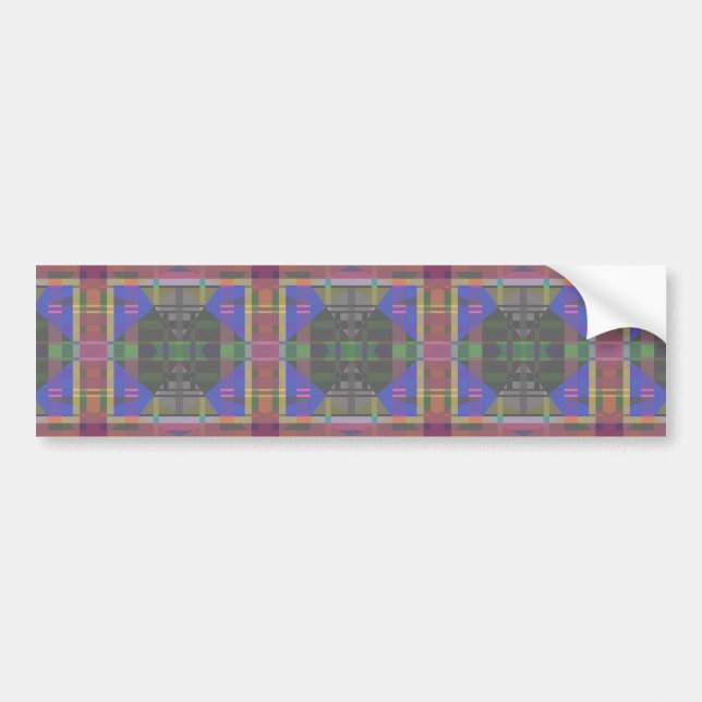Pastel Rainbow Colourful Geometric Bumper Sticker (Front)