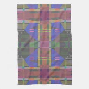 Pastel Rainbow Colourful Geometric Kitchen Towel