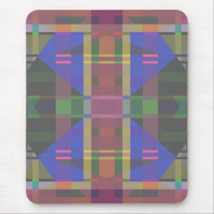 Pastel Rainbow Colourful Geometric Mouse Pad