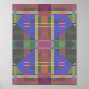 Pastel Rainbow Colourful Geometric Poster