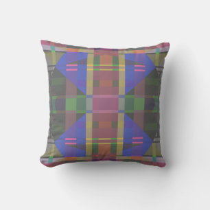 Pastel Rainbow Colourful Geometric Throw Pillow