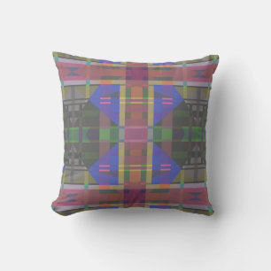 Pastel Rainbow Colourful Geometric Throw Pillow