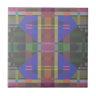 Pastel Rainbow Colourful Geometric Tile