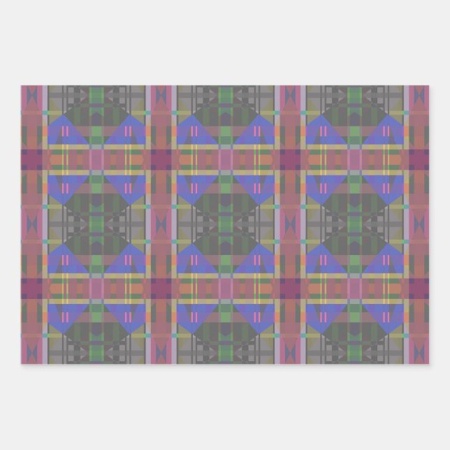 Pastel Rainbow Colourful Geometric Wrapping Paper Sheet (Front)