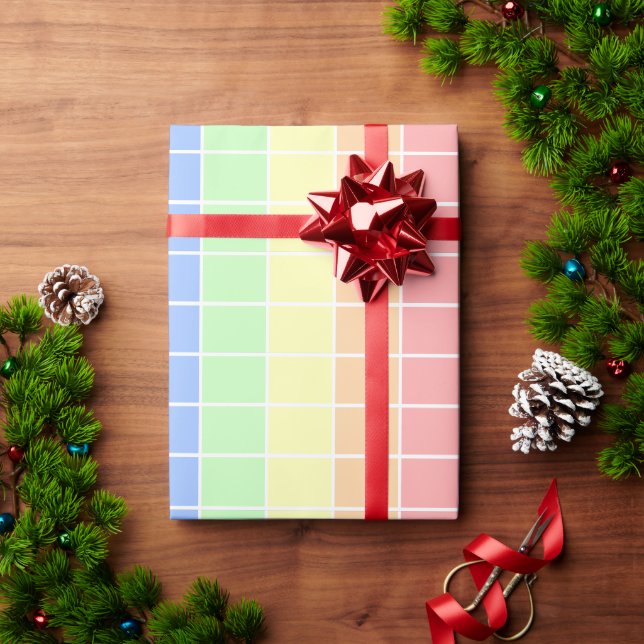 Pastel Rainbow Colourful Pattern Wrapping Paper (Holiday Gift)