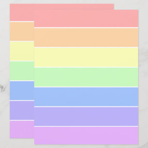 Pastel Rainbow Colourful Stripes Scrapbook Paper