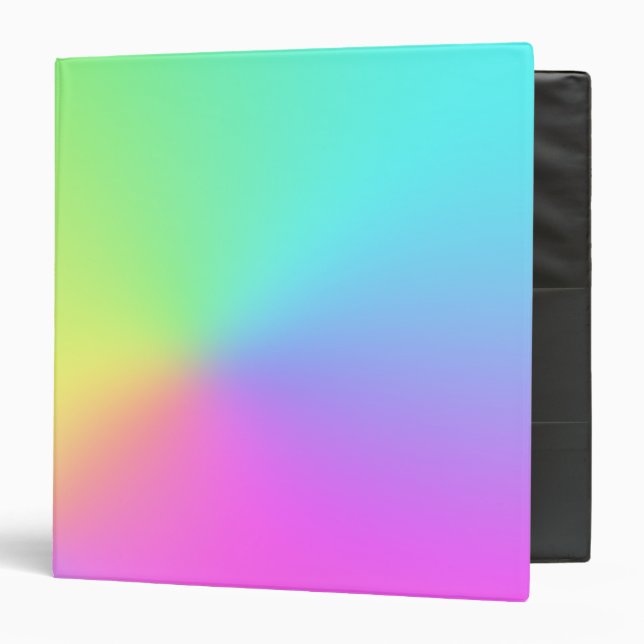 Pastel Rainbow Colours Abstract Blur Gradient Ombr Binder (Front/Inside)