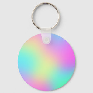 Pastel Rainbow Colours Abstract Blur Gradient Ombr Keychain