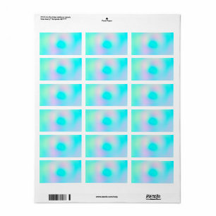 Pastel Rainbow Colours Abstract Blur Gradient Ombr Label