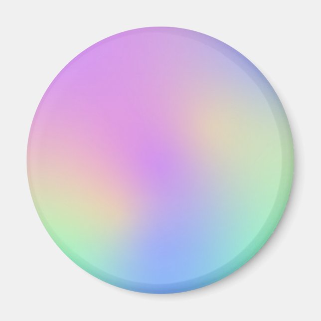 Pastel Rainbow Colours Abstract Blur Gradient Ombr Magnet (Front)