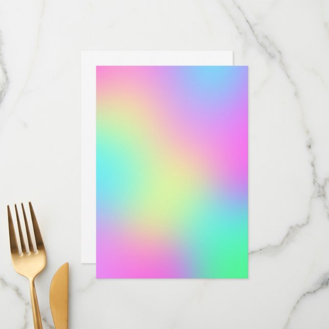 Pastel Rainbow Colours Abstract Blur Gradient Ombr Menu (Front/Back In Situ)