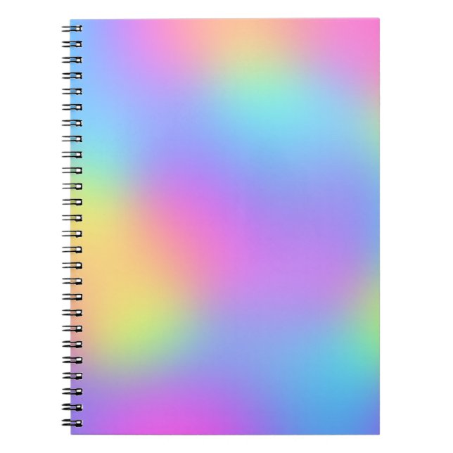 Pastel Rainbow Colours Abstract Blur Gradient Ombr Notebook (Front)