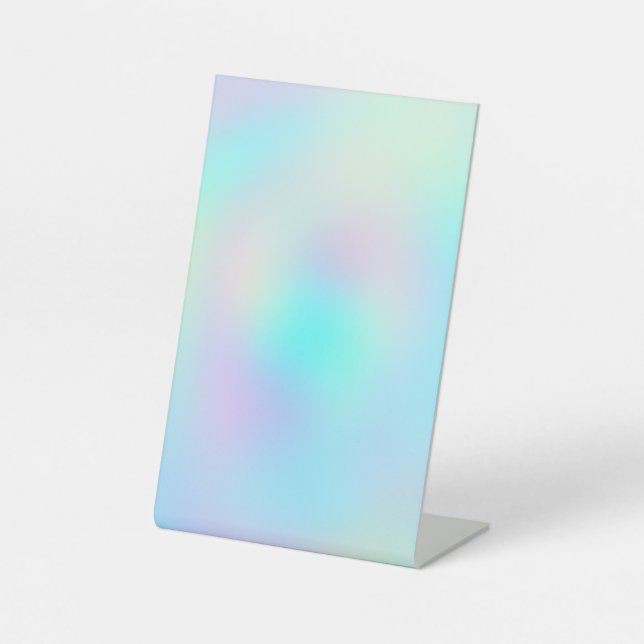 Pastel Rainbow Colours Abstract Blur Gradient Ombr Pedestal Sign (Front)