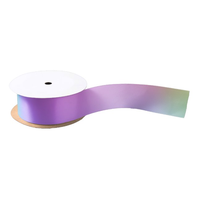 Pastel Rainbow Colours Abstract Blur Gradient Ombr Satin Ribbon (Spool)