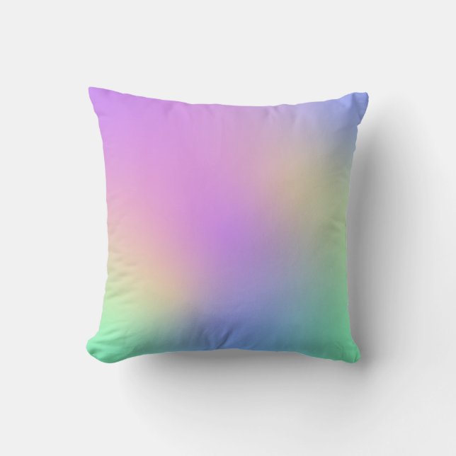 Pastel Rainbow Colours Abstract Blur Gradient Ombr Throw Pillow (Front)