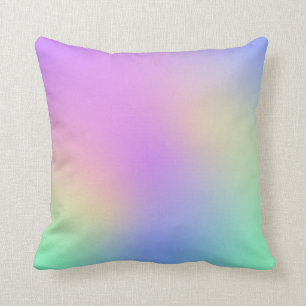 Pastel Rainbow Colours Abstract Blur Gradient Ombr Throw Pillow