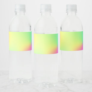 Pastel Rainbow Colours Abstract Blur Gradient Ombr Water Bottle Label