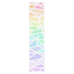 Pastel Rainbow Colours Geometric Table Runner