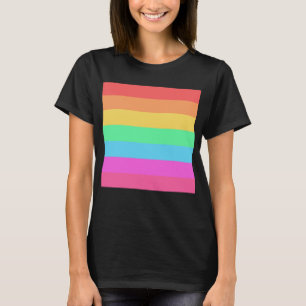 Pastel Rainbow Colours Stripes Design  T-Shirt