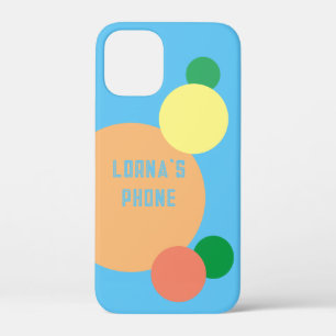 pastel rainbow confetti circles fun name  iPhone 12 mini case