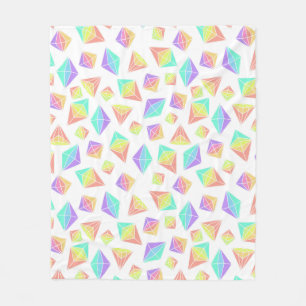 Pastel Rainbow Crystals Pattern Fleece Blanket