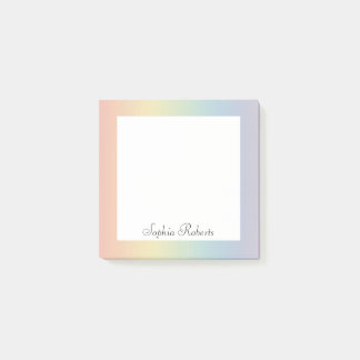 Pastel Rainbow Custom Name  Post-it Notes