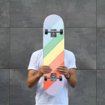 Pastel Rainbow Diagonal Stripes  Skateboard<br><div class="desc">A skateboard with diagonal pastel rainbow stripes: a nice gift idea for a friend who loves colours!</div>
