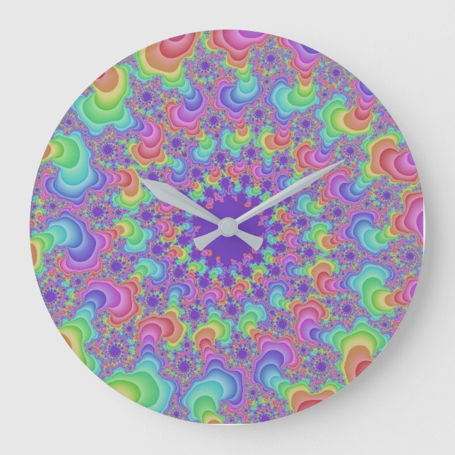Pastel Rainbow Eye Large Clock (Front)