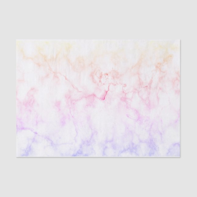 Pastel Rainbow Faux Marble Tissue Paper (Front)