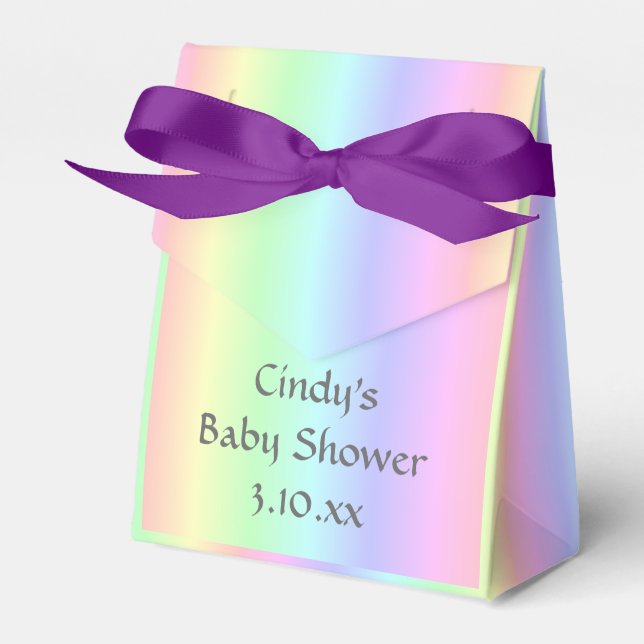 Pastel Rainbow Favor Box (Front Side)