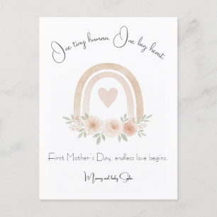 Pastel Rainbow First Mother's Day Carte postale
