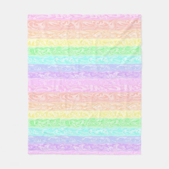 Pastel Rainbow  Fleece Blanket (Front)