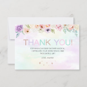 Pastel Rainbow Floral Carte de remerciements