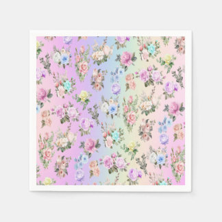 Pastel Rainbow Flowers Napkin