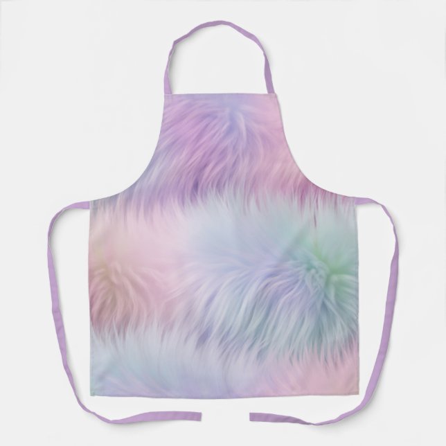 Pastel Rainbow Fur Apron (Front)