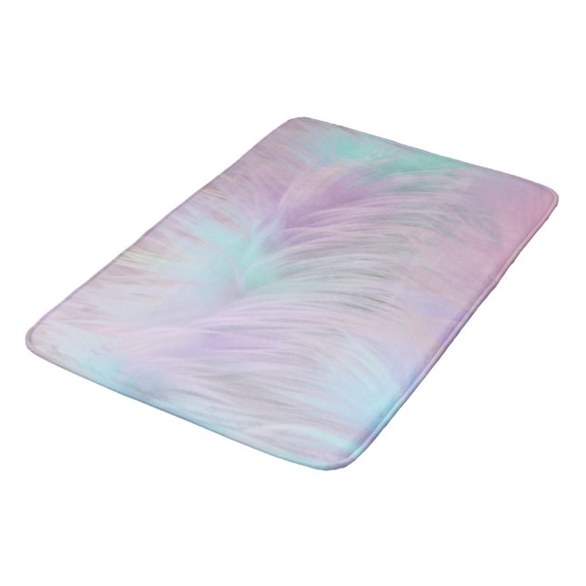 Pastel Rainbow Fur Bath Mat (Angled)