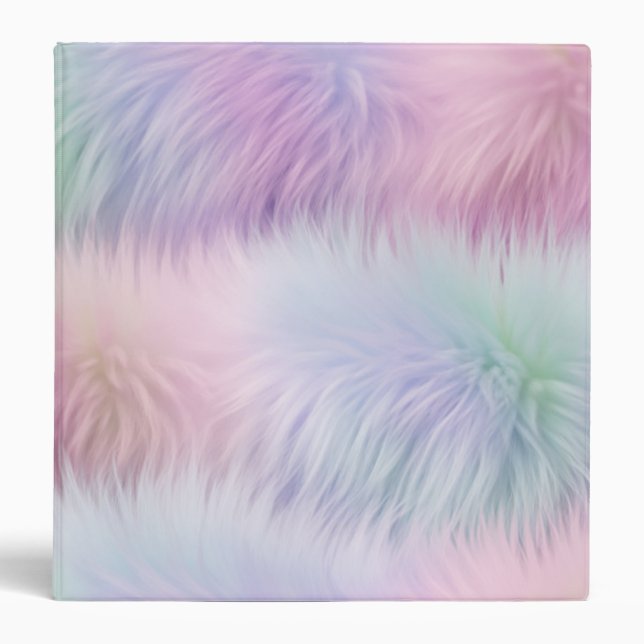 Pastel Rainbow Fur Binder (Front)