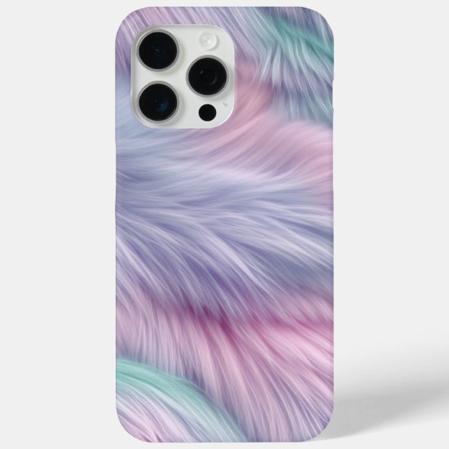 Pastel Rainbow Fur Case-Mate iPhone Case (Back)