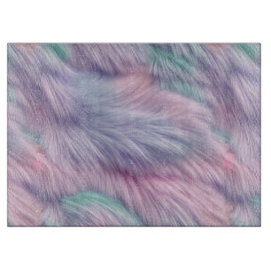 Pastel Rainbow Fur Cutting Board