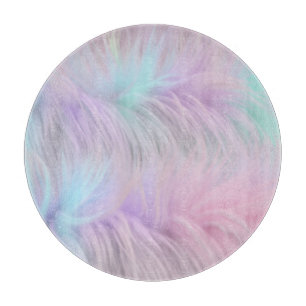 Pastel Rainbow Fur Cutting Board