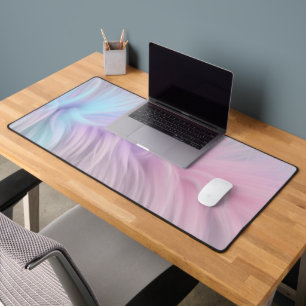 Pastel Rainbow Fur Desk Mat