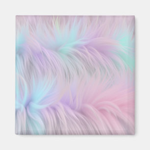 Pastel Rainbow Fur Magnet
